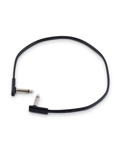 ROCKCABLE RBO CAB PC F 45 BLK - Patch cable piatto (Jack Mono 6,3mm Angolo 90/Jack Mono 6,3mm Angolo 90) - Black Series Lunghez