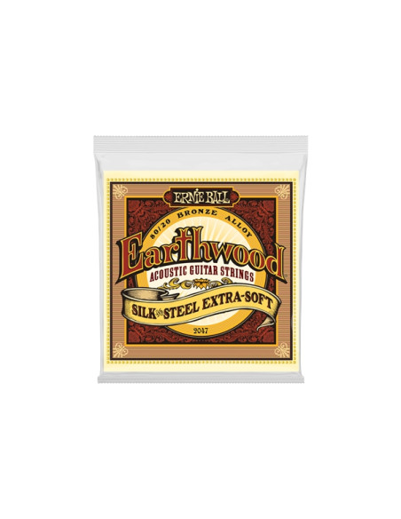 ERNIE BALL 2047 SIKL & STEEL Realizzate con una lega in bronzo 80/20 avvolta con uno strato di seta tra l'avvolgimento e l'anim