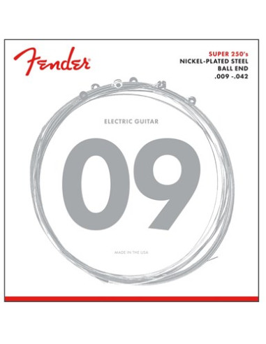 FENDER SUPER 250'S NICKEL-PLATED STEEL STRINGS Scalatura 09/42