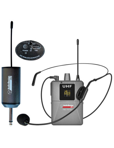 Audio Design PMU501BP Microfono wireless con archetto UHF con ricevitore su jack