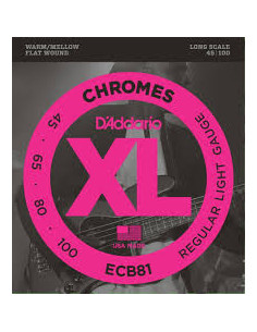 D'ADDARIO ECB81 Chromes, Regular Light, 45-100, Long...