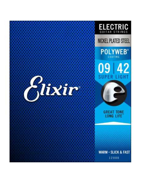 ELIXIR 12000 ELECTRIC NICKEL PLATED STEEL POLYWEB 09/42