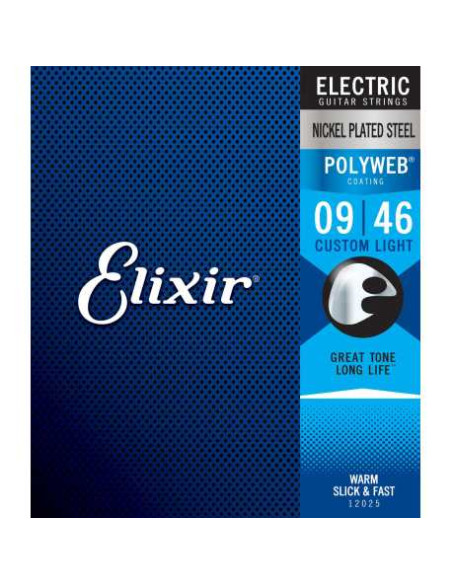 ELIXIR 12025 ELECTRIC NICKEL PLATED STEEL POLYWEB 09/46