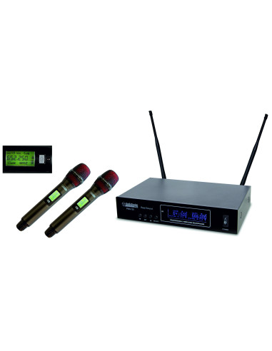 Audiodesign PMU312R Sistema wireless 100-100 Ch, UHF con 2 microfoni a gelato