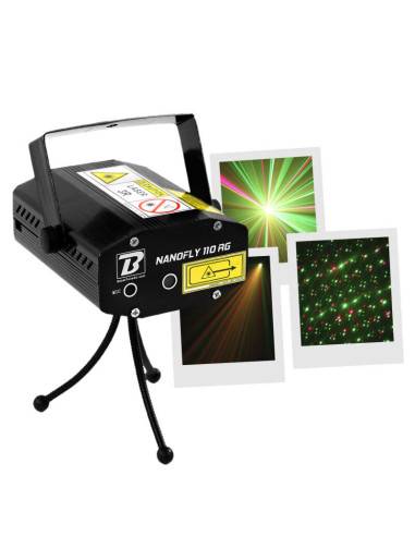 NANOFLY 110 RG - 110 mW red and green multipoint laser with Strobo, auto mode and music detection