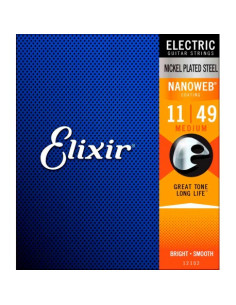 ELIXIR 112102 ELECTRIC NICKEL PLATED STEEL NANOWEB 11-49