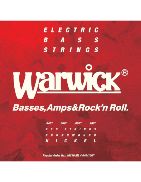 Warwick 46210 Serie Red Label - Medium light - Roundwound Nickel Plated Steel (040-060-080-100)
