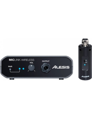 ALESIS MICLINK Wireless Sistema universale di trasmissione senza fili per microfono a gelato, con trasmettitore e ricevitore in