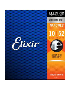 ELIXIR 112077 ELECTRIC NICKEL PLATED STEEL NANOWEB 10-52