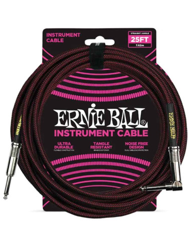 Ernie Ball 6062 Cavo Braided Black/Red 7,62 m