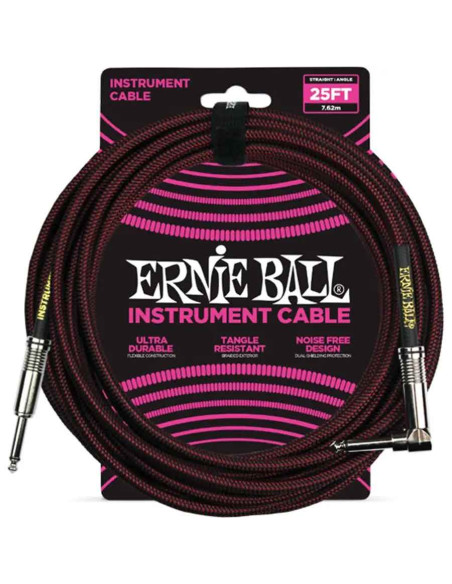 Ernie Ball 6062 Cavo Braided Black/Red 7,62 m