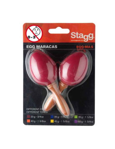 Stagg Maracas uovo impugnatura corta 20g rosso