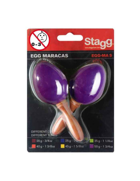 STAGG Maracas uovo impugnatura corta 25g viola