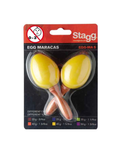 Stagg Maracas uovo impugnatura corta 45g giallo