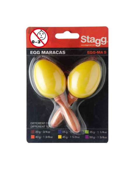 Stagg Maracas uovo impugnatura corta 45g giallo