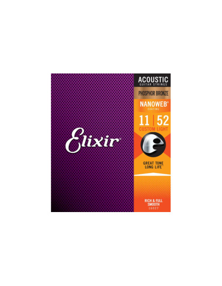 ELIXIR 16027 Scalatura 11-52 Custom Light Phosphor bronze