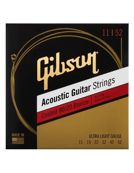 Gibson Accessories SAG-CBRW11 Coated 80/20 Bronze Ultra-Light 11-52