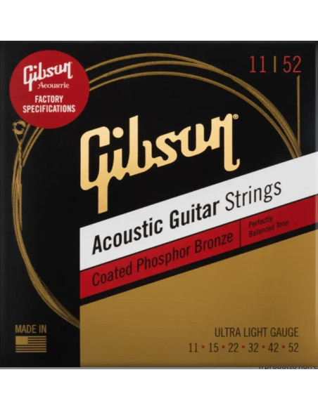 Gibson Accessories SAG-CPB11 Coated Phosphor Bronze Ultra-Light 11-52