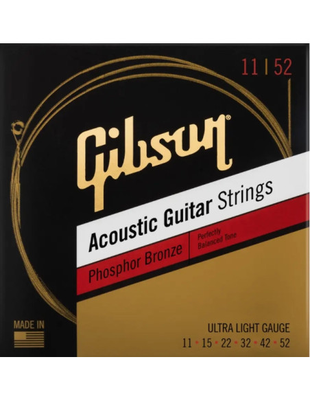 Gibson Accessories SAG-PB11 Phosphor Bronze Ultra-Light 11-52