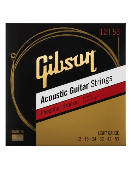 Gibson Accessories SAG-PB12 Phosphor Bronze Light 12-53