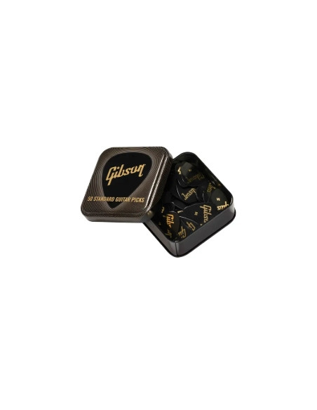 Gibson Accessories APRGG50-74M Standard Black Medium Pick Tin/50
