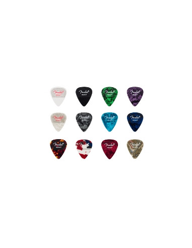 FENDER Plettri Puntinati in Celluloide, Forma...