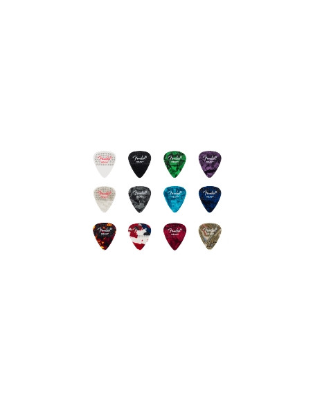 FENDER Plettri Puntinati in Celluloide, Forma 351 - Confezione da 12