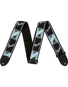 FENDER MONOGRAMMED STRAPS Black/Light Grey/Blue