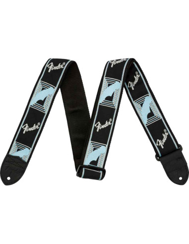 FENDER MONOGRAMMED STRAPS Black/Light Grey/Blue