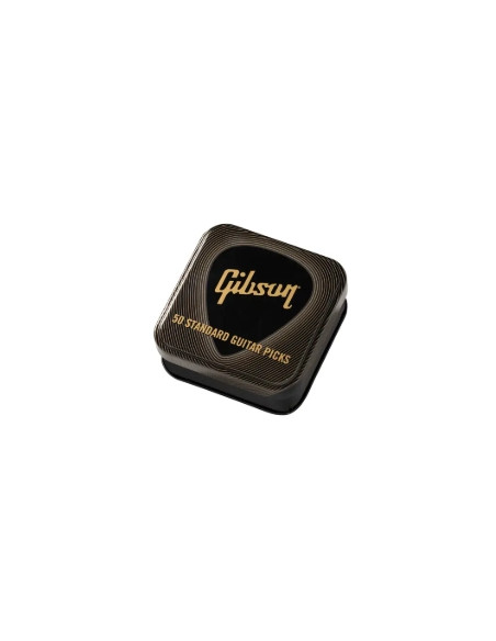 Gibson Accessories APRGG50-74T Standard Black Thin Pick Tin/50