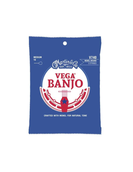 Martin & Co. V740 Vega Banjo Strings Medium Monel Wound