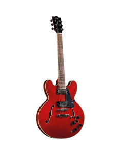 Eko Fusion Cherry Red Chitarra Elettrica Semi-Hollow Body...