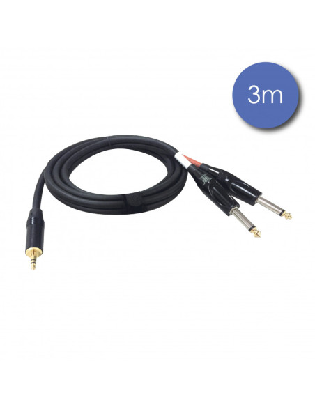 POWER STUDIO AUDIOCAB 4017 - 3 m cable - male MINI STEREO JACK - 2 x male MONO JACK